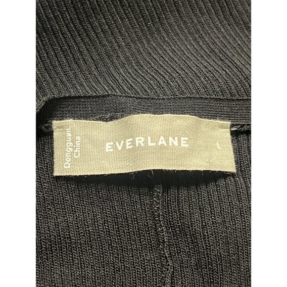 Everlane The Ribbed Wrap Midi Dress in Black Large Womens - Picture 10 of 13